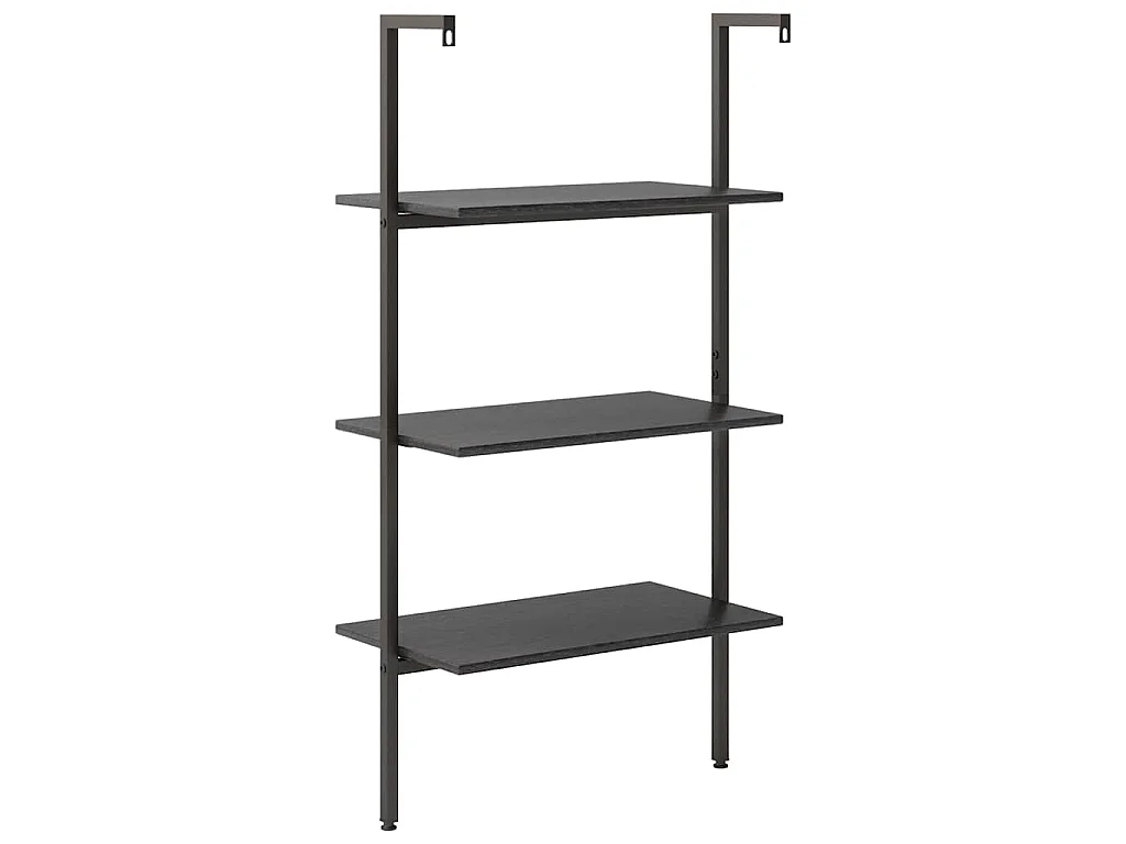 Étagère inclinée à 3 niveaux Noir 64x35x120,5 cm