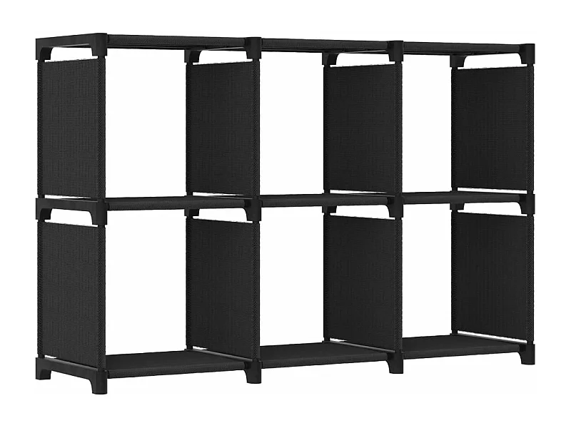 Kast met 6 vakken 103x30x72,5 cm stof zwart