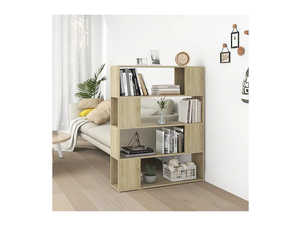 Bücherregal Raumteiler Sonoma-Eiche 100x24x124 cm