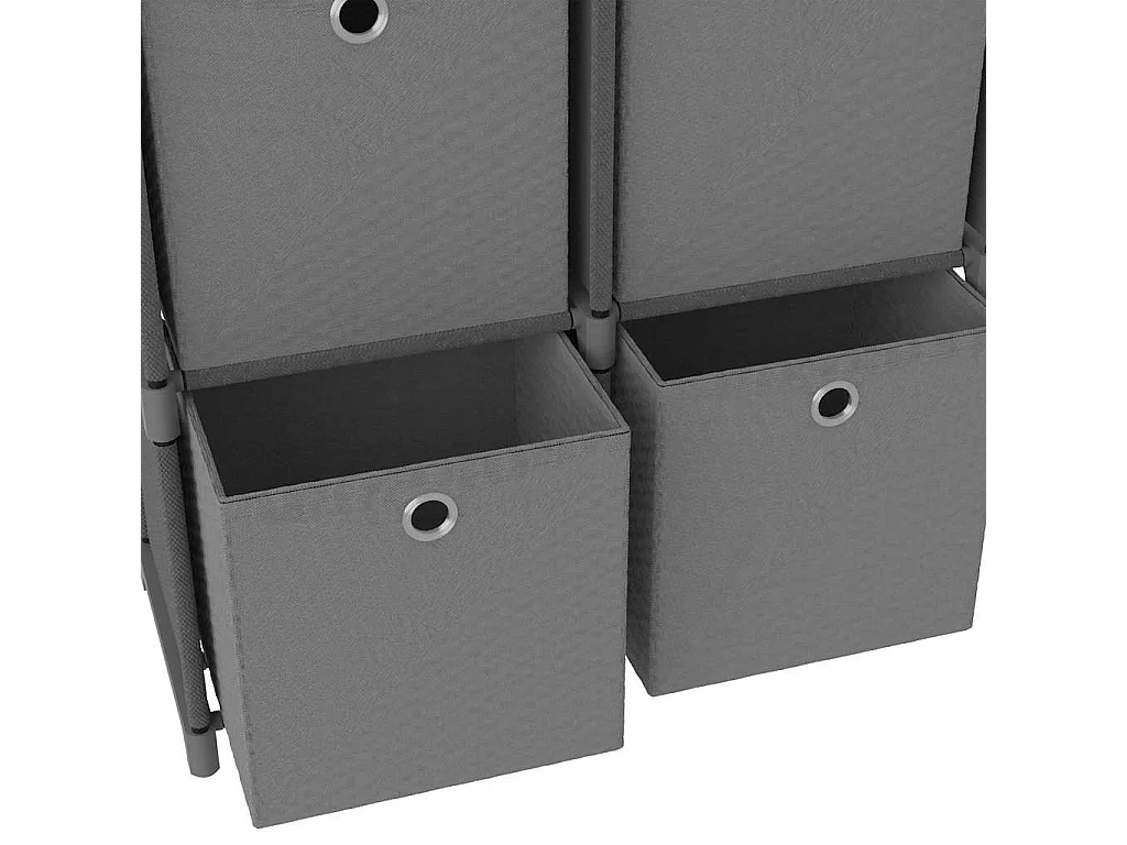 Würfel-Regal mit Boxen 5 Fächer Grau 103x30x72,5 cm Stoff