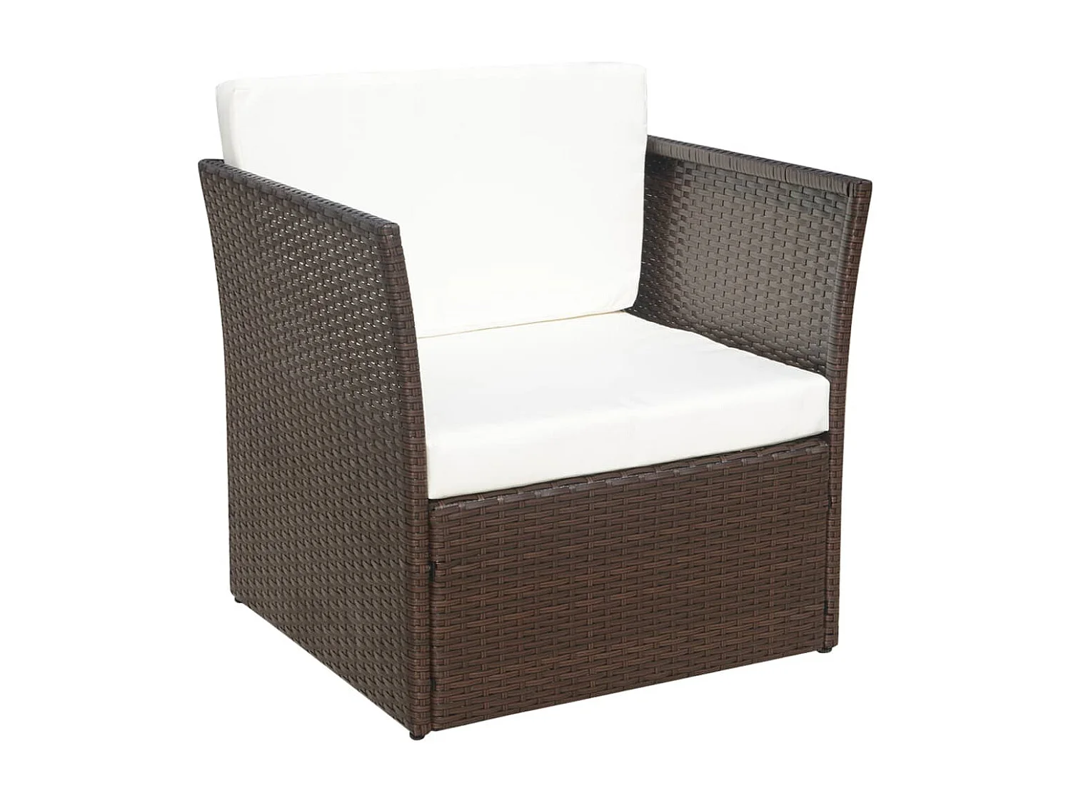 Chaise de jardin avec tabouret Marron Résine tressée