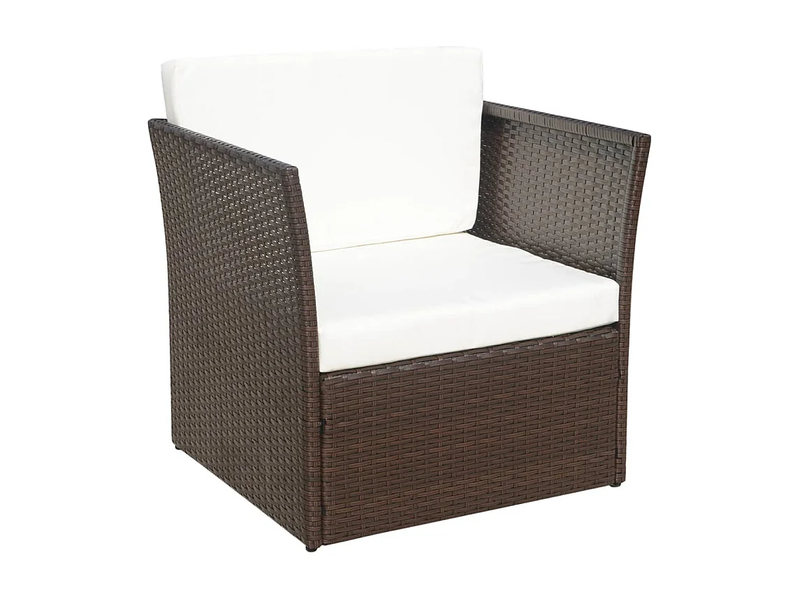 Chaise de jardin avec tabouret Marron Résine tressée