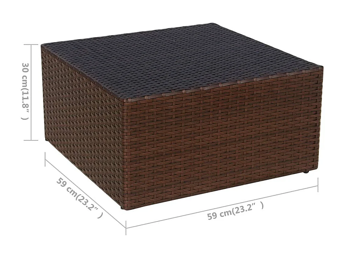 Chaise de jardin avec tabouret Marron Résine tressée