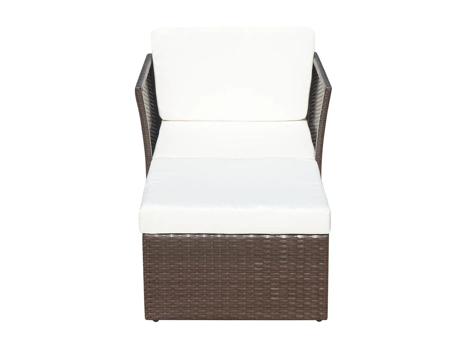 Chaise de jardin avec tabouret Marron Résine tressée