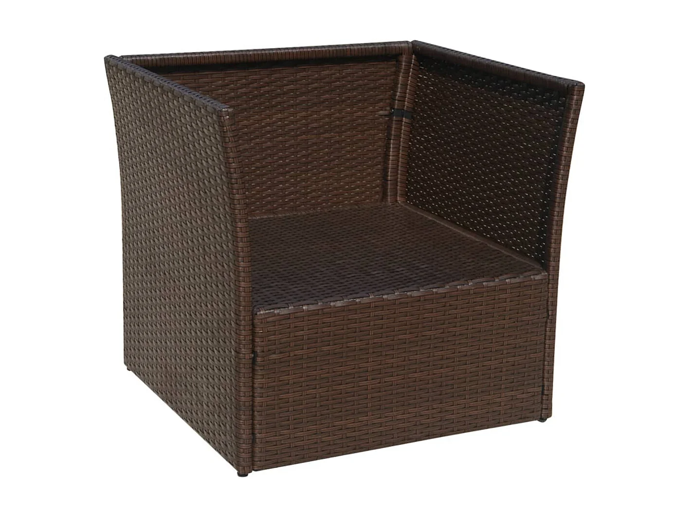 Chaise de jardin avec tabouret Marron Résine tressée