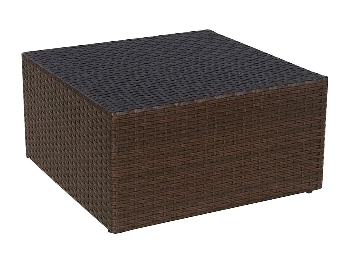 Chaise de jardin avec tabouret Marron Résine tressée