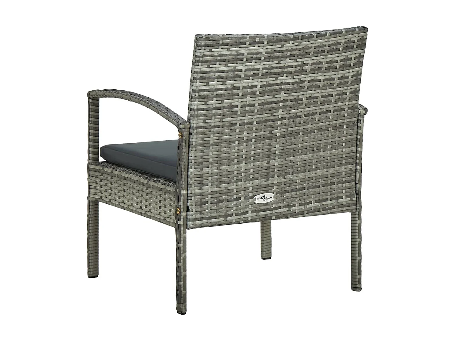 Chaise de jardin avec coussin Résine tressée Gris