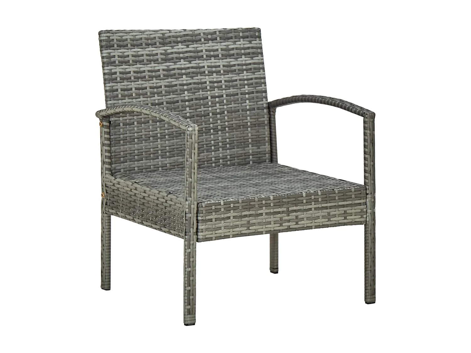 Chaise de jardin avec coussin Résine tressée Gris