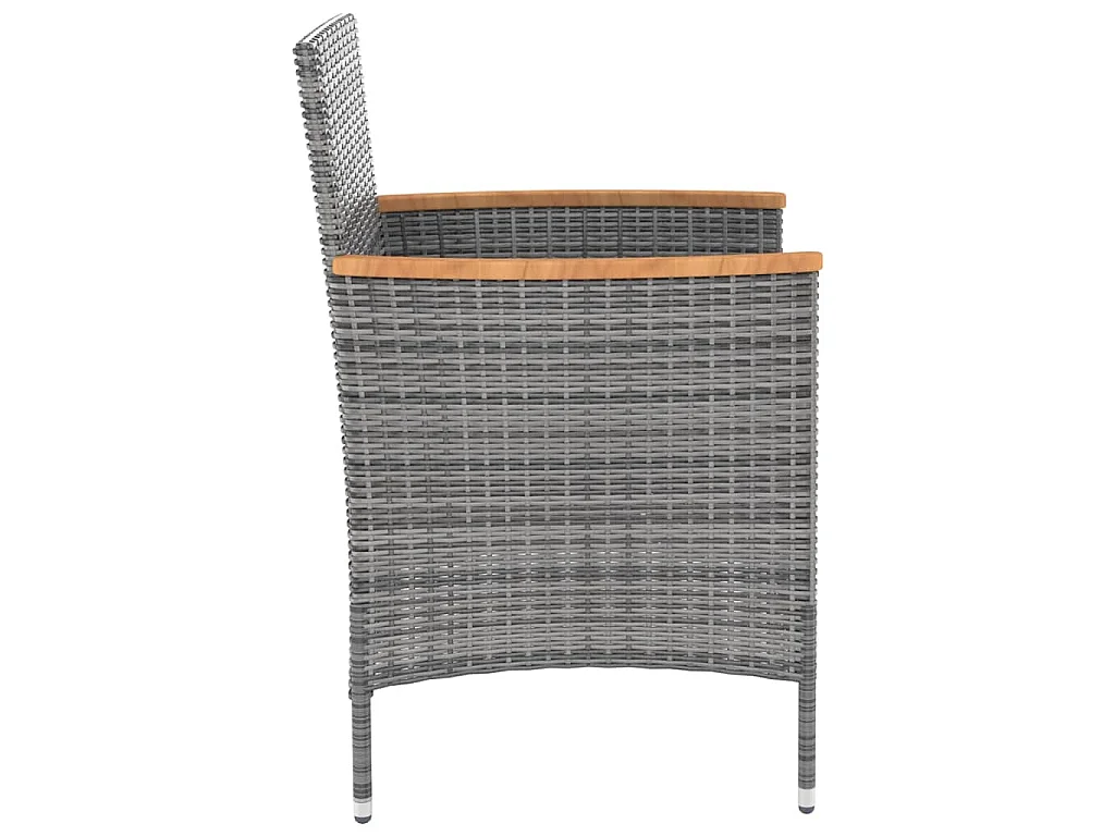 Garten-Essstühle 4 Stk. Poly Rattan Grau