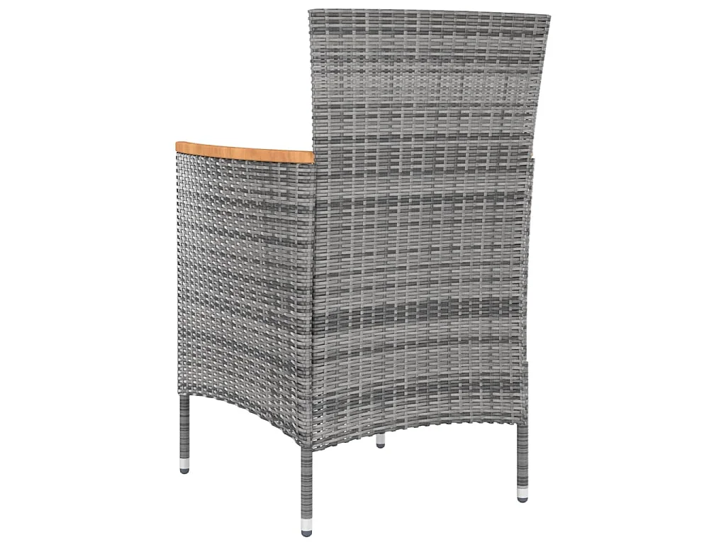 Garten-Essstühle 4 Stk. Poly Rattan Grau