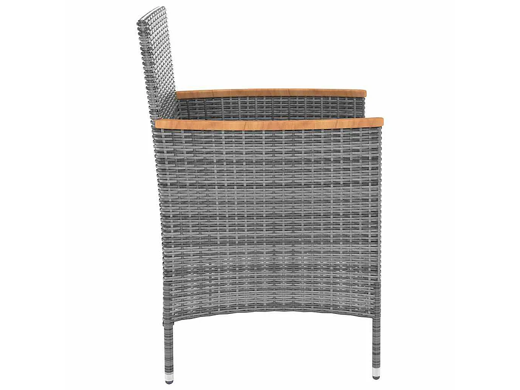 Garten-Essstühle 4 Stk. Poly Rattan Grau