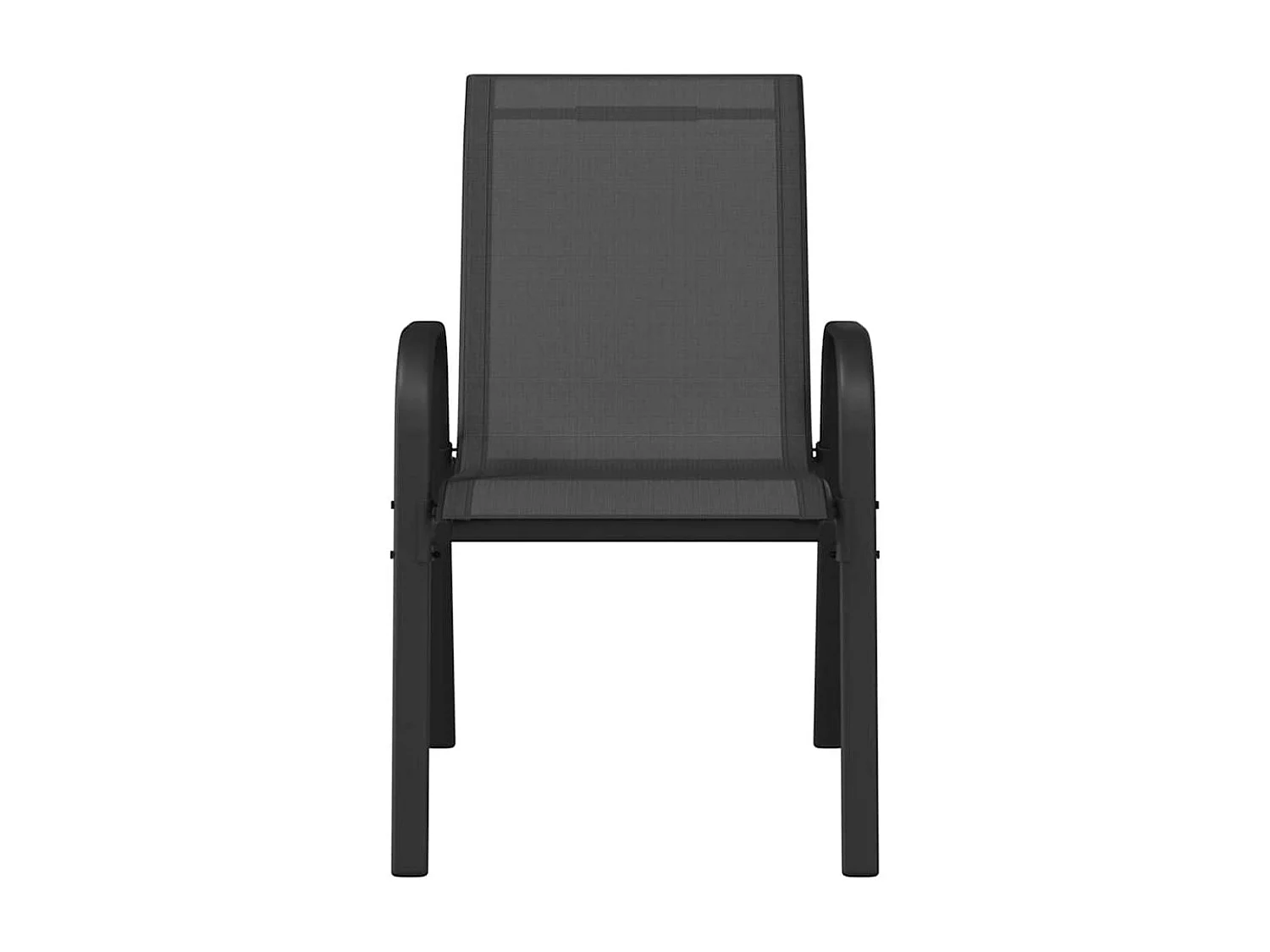 Chaises empilables de jardin lot de 4 Noir Tissu textilène