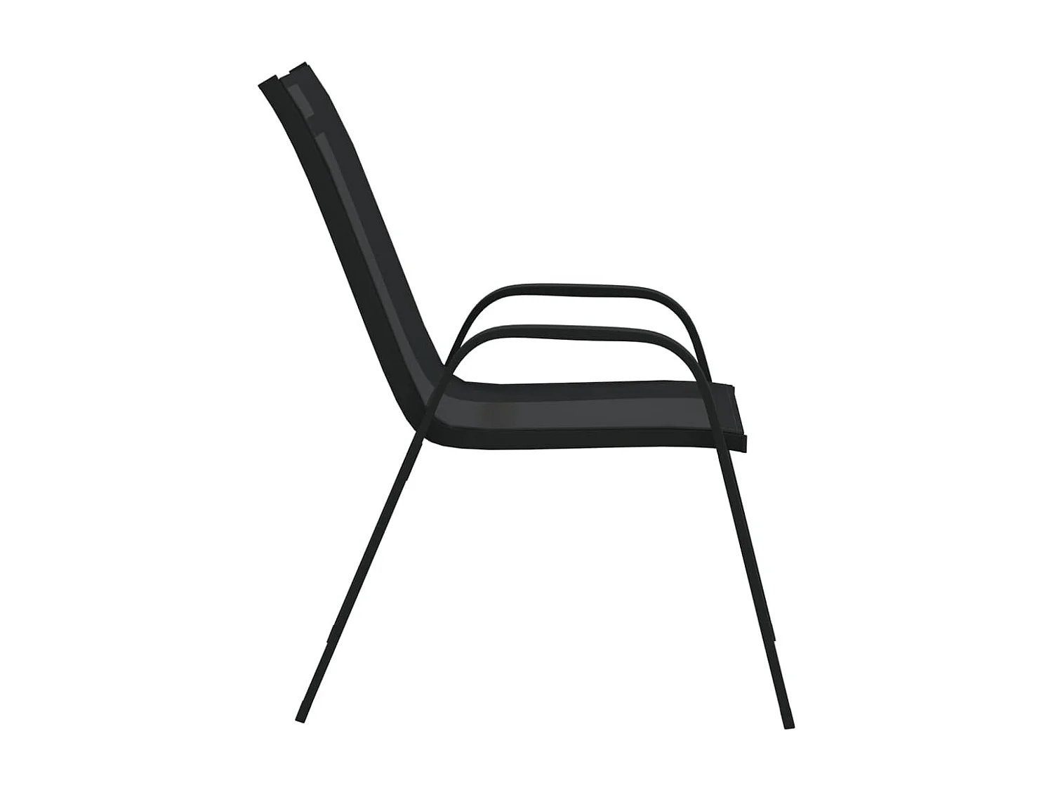Chaises empilables de jardin lot de 4 Noir Tissu textilène