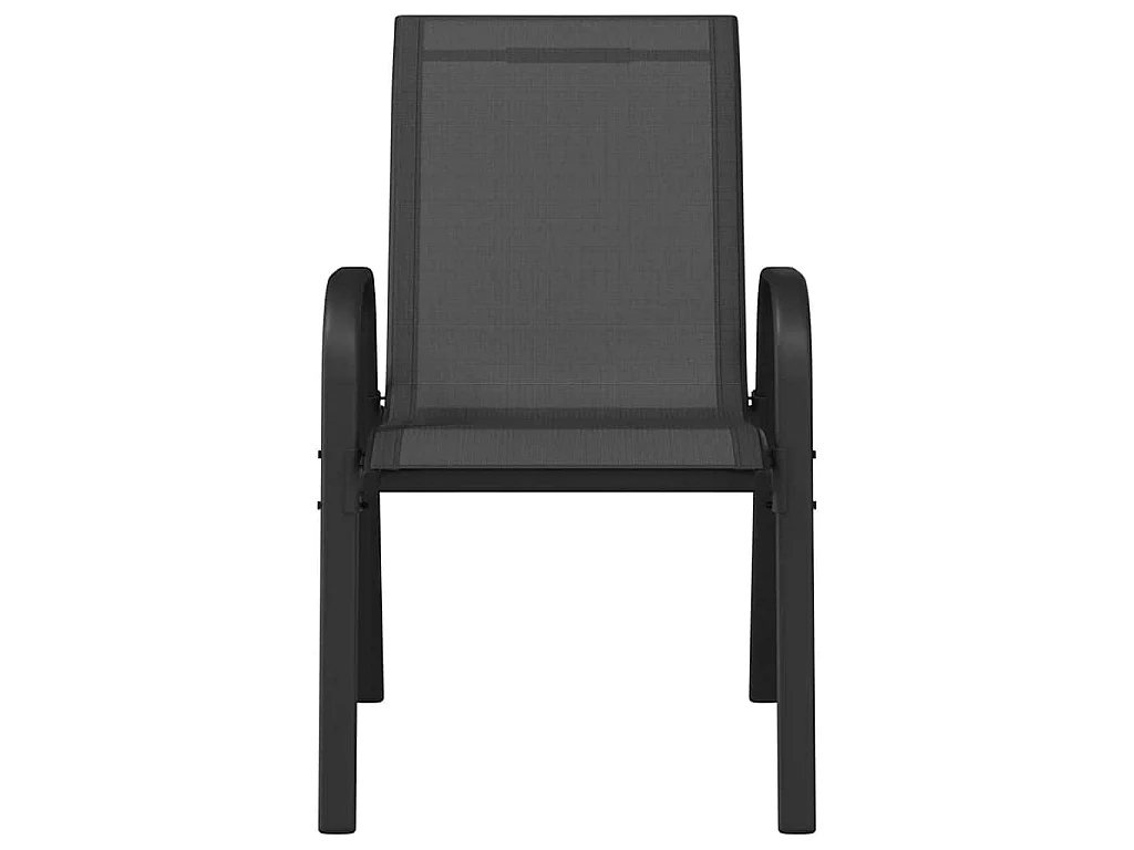 Stapelbare Gartenstühle 4 Stk. Schwarz Textilene