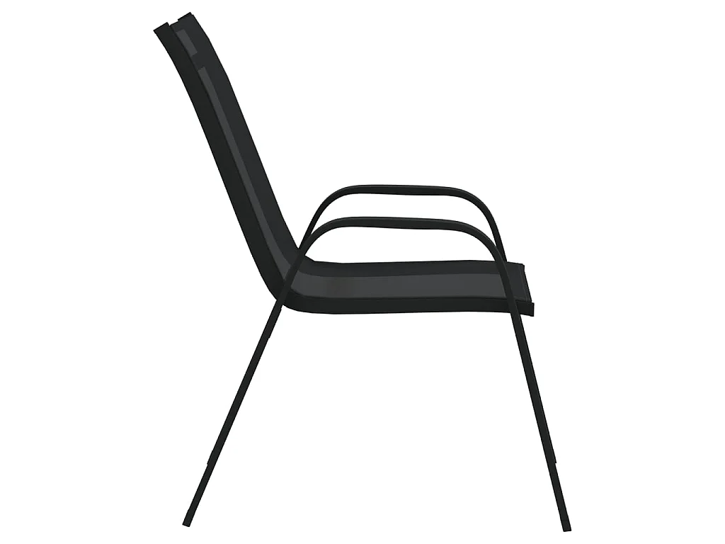 Stapelbare Gartenstühle 4 Stk. Schwarz Textilene