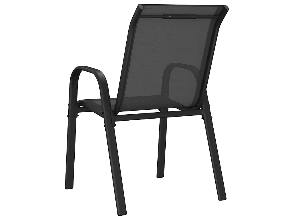Stapelbare Gartenstühle 4 Stk. Schwarz Textilene