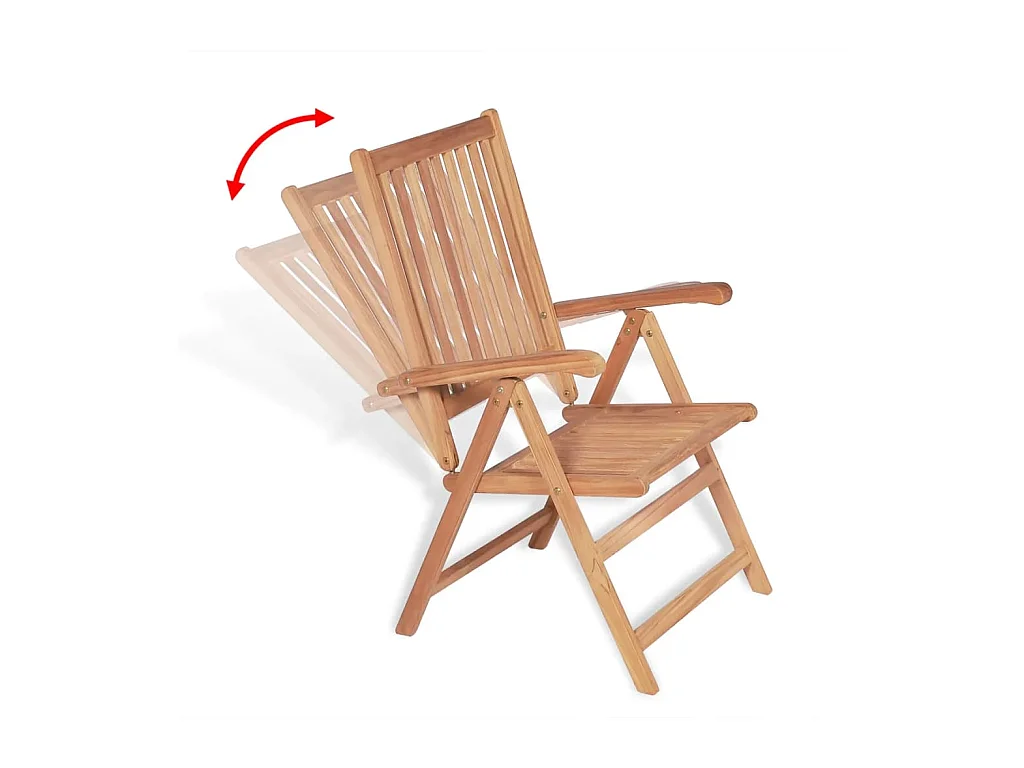 Verstellbare Gartenstühle 2 Stk. Massivholz Teak