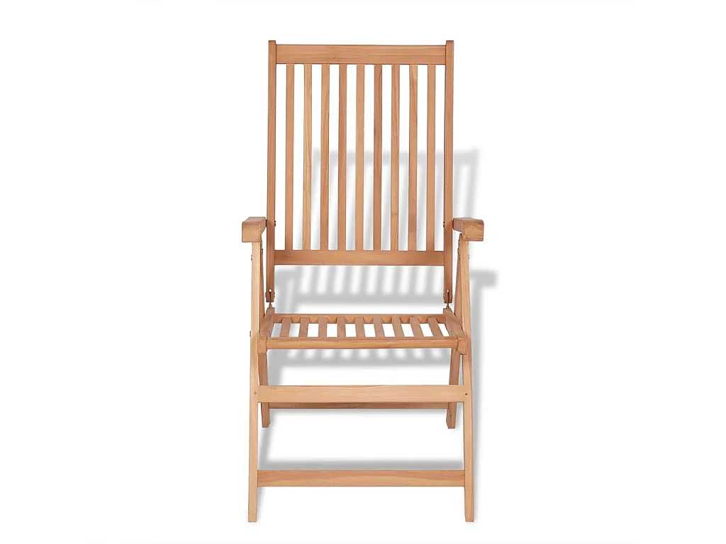Fauteuils pliants inclinables, 2 pièces, en teck massif