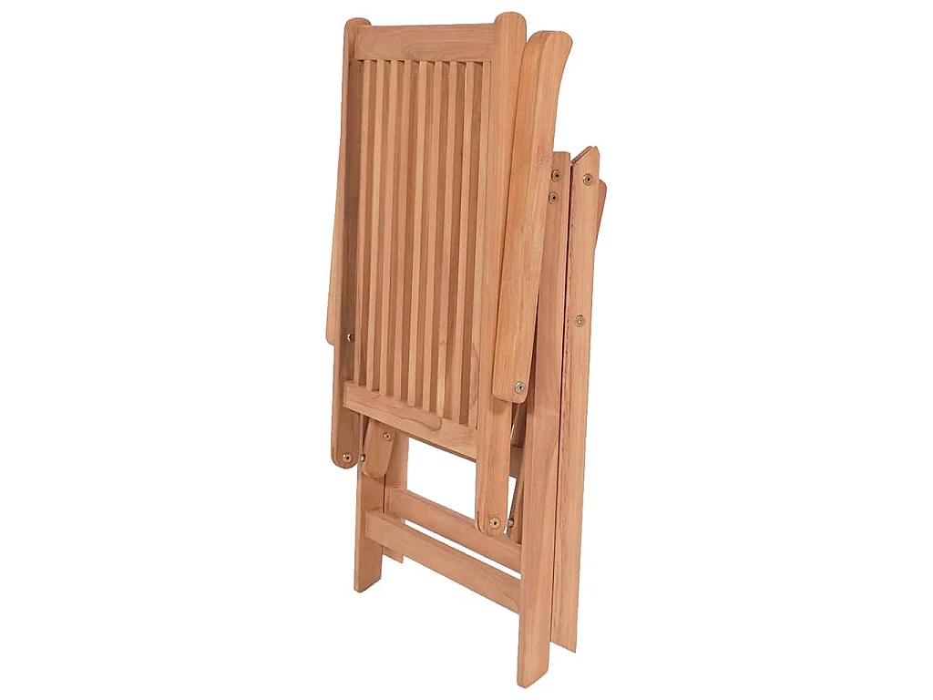 Fauteuils pliants inclinables, 2 pièces, en teck massif