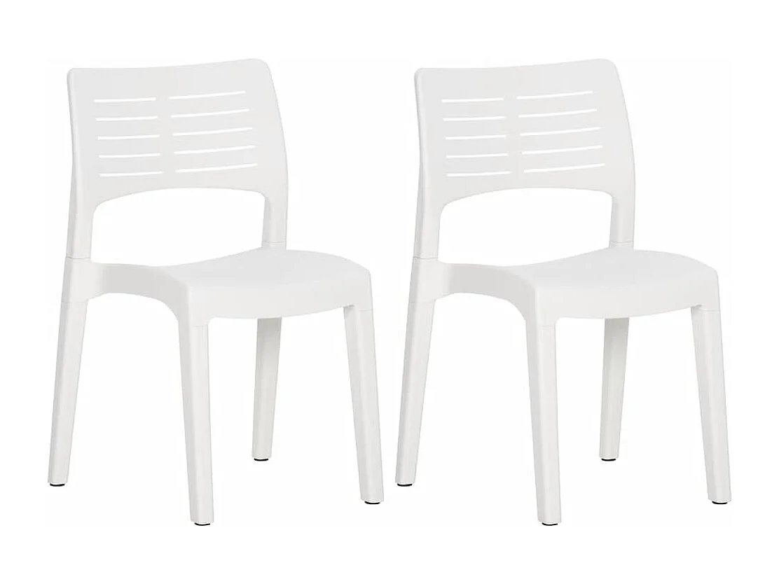 Chaises de jardin lot de 2 Blanc Polypropylène