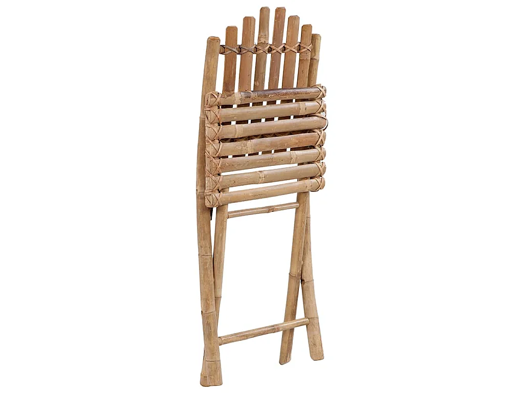 Chaises pliantes (lot de 2) avec coussins en bambou