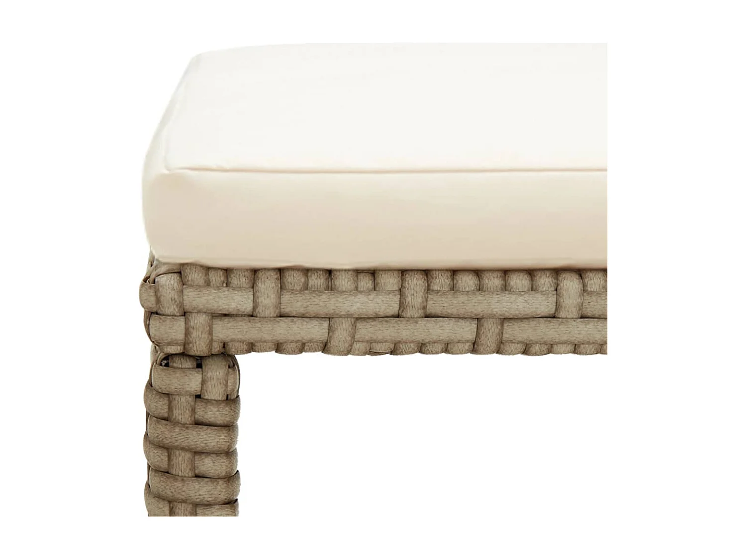 Tabourets de jardin lot de 4 avec coussins Résine tressée Beige