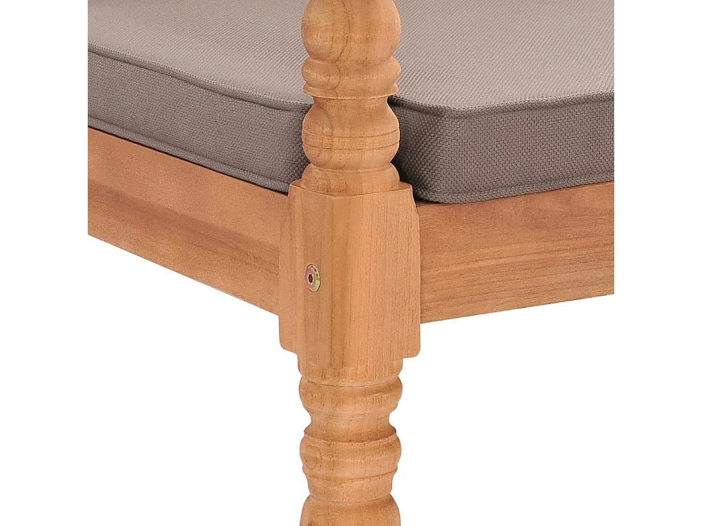 Stoelen Batavia 2 st met donkergrijze kussens massief teakhout