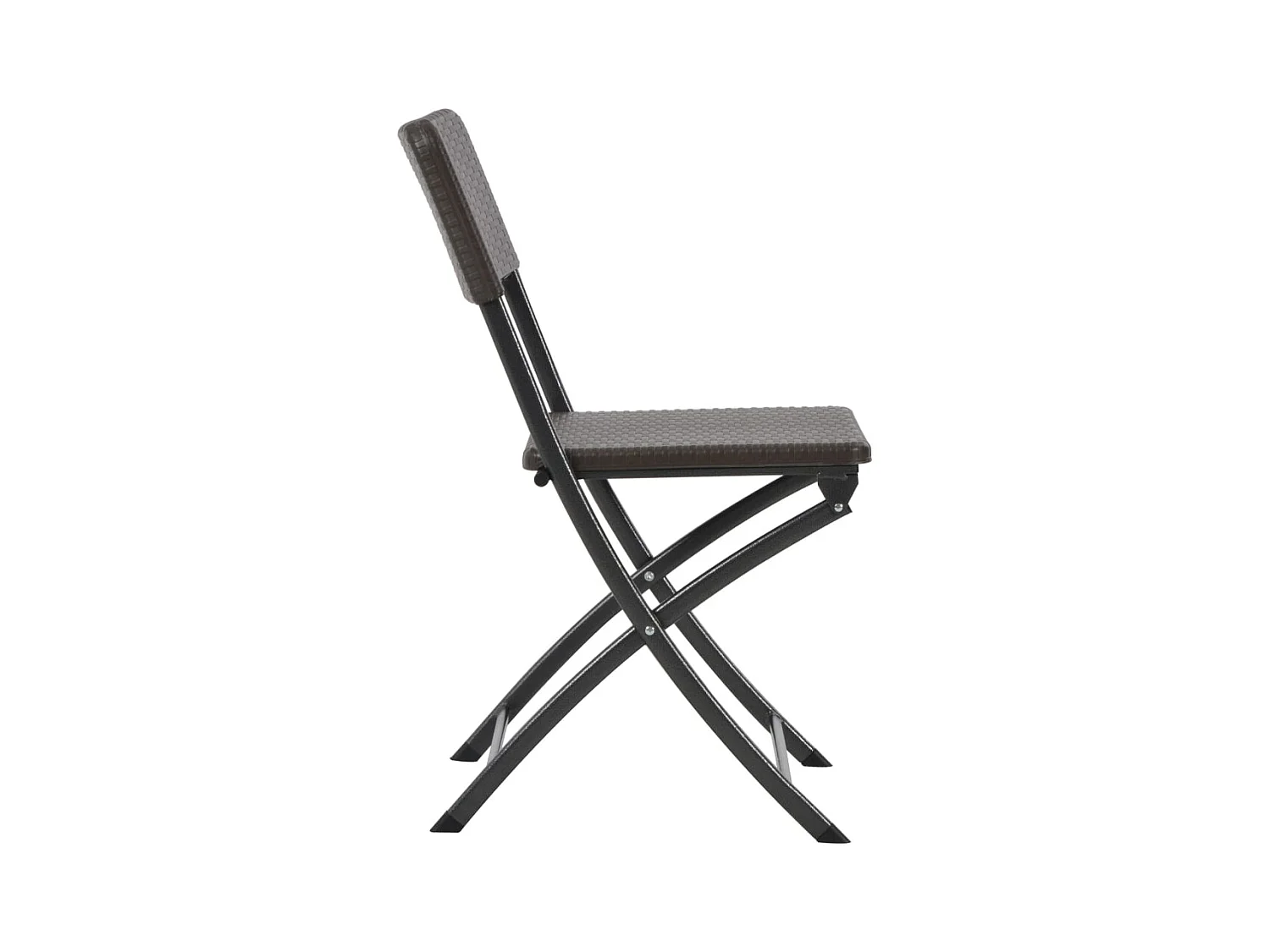 Tuinstoelen inklapbaar 2 st HDPE en staal bruin