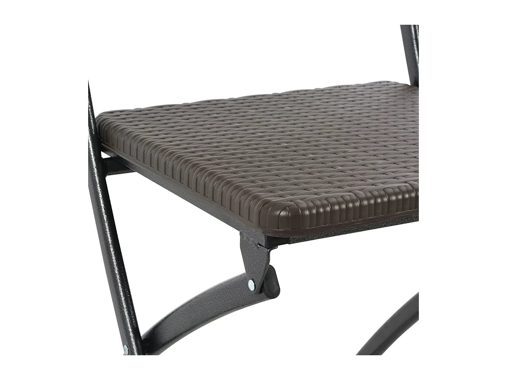 Tuinstoelen inklapbaar 2 st HDPE en staal bruin