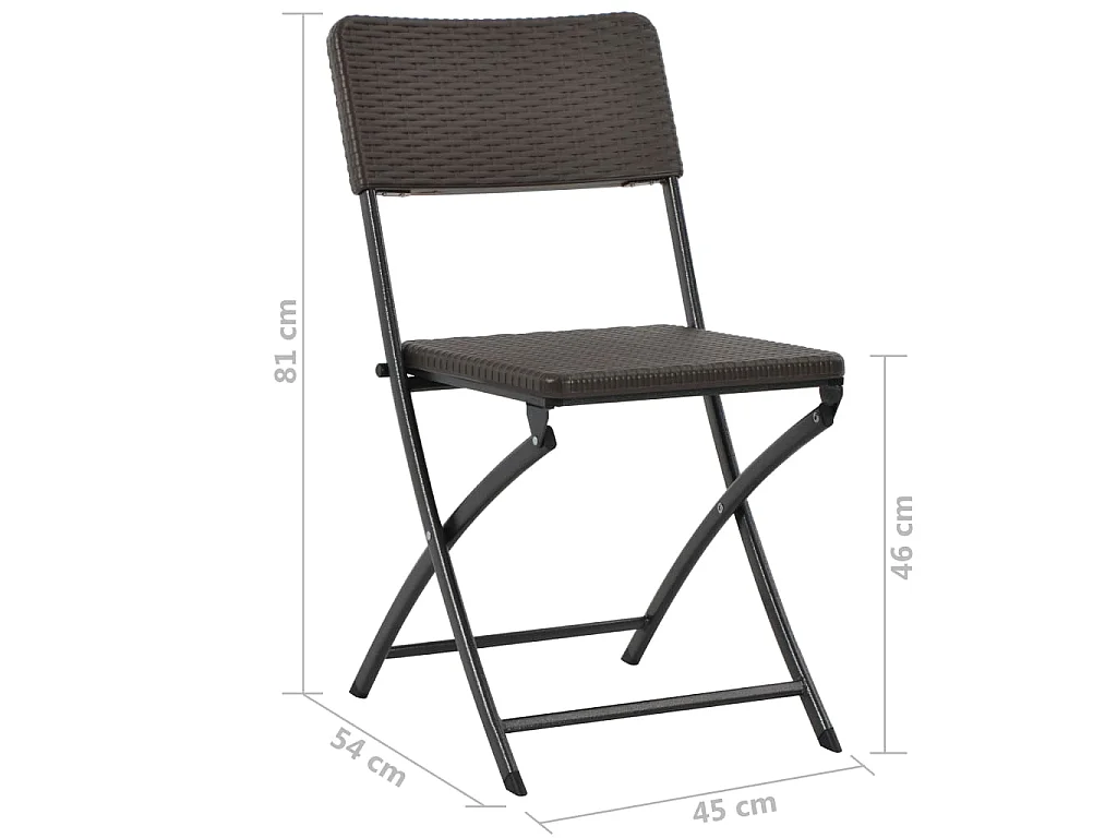 Klappbare Gartenstühle 2 Stk. HDPE und Stahl Braun