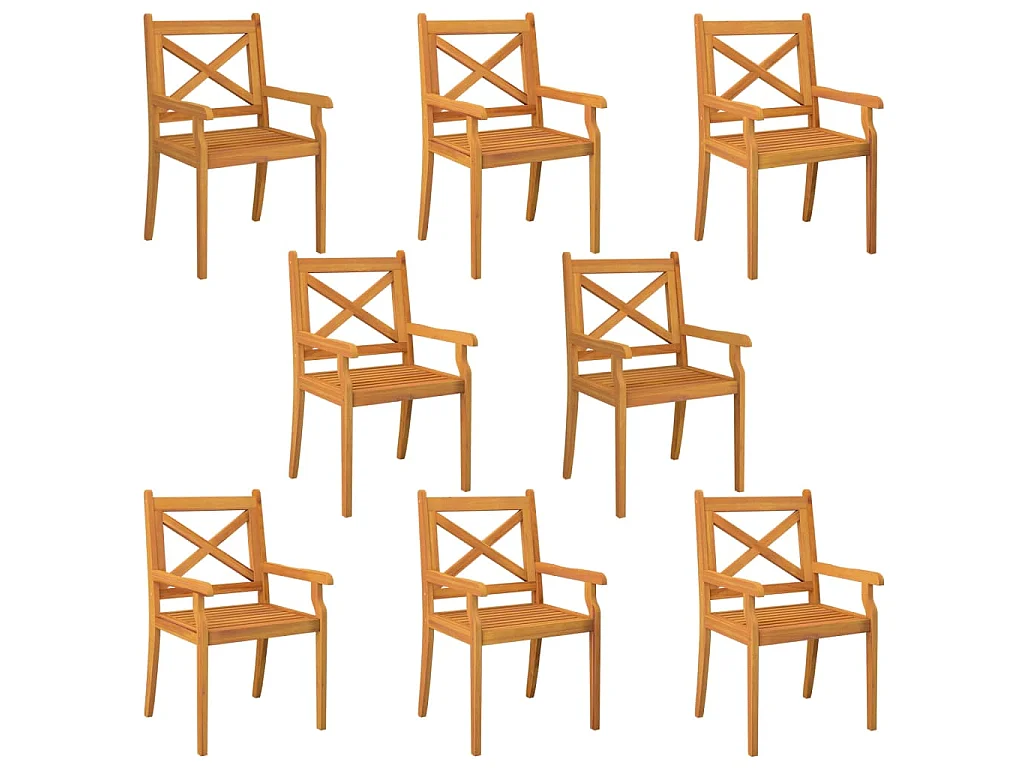 Tuinstoelen 8 st massief acaciahout