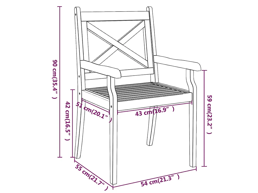 Tuinstoelen 8 st massief acaciahout