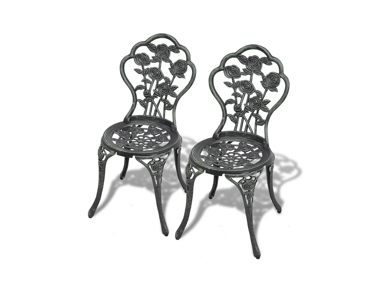 Chaises de bistro lot de 2 Aluminium coulé Vert