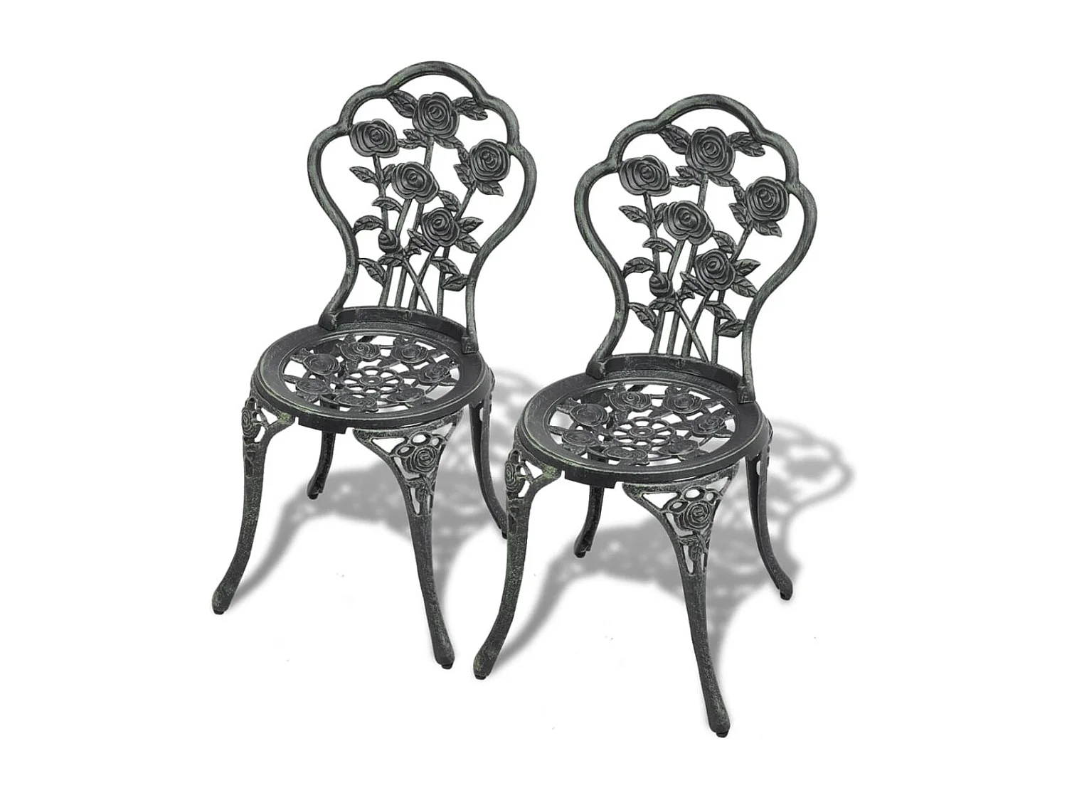 Sedie da Bistrot 2 pz in Alluminio Pressofuso Verde