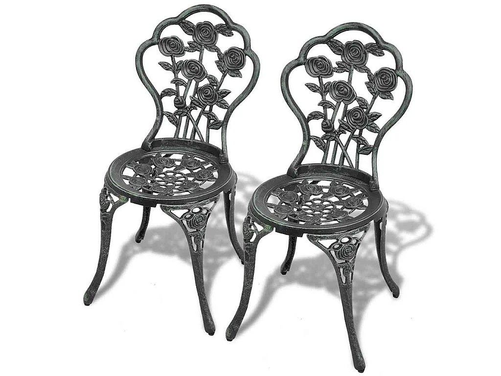 Bistrostoelen 2 st gietaluminium groen