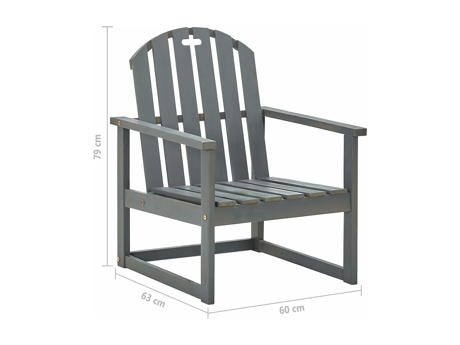 Tuinstoelen 2 st massief acaciahout grijs
