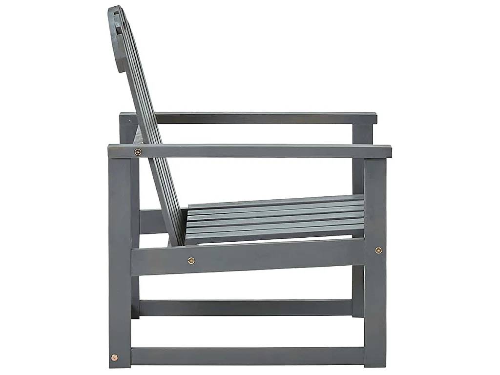 Chaises de jardin lot de 2 Gris Bois d'acacia solide