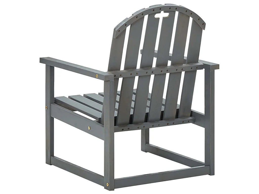 Chaises de jardin lot de 2 Gris Bois d'acacia solide