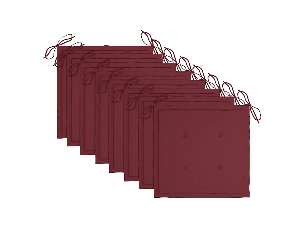 Chaises de jardin lot de 8 avec coussins Bois de teck massif