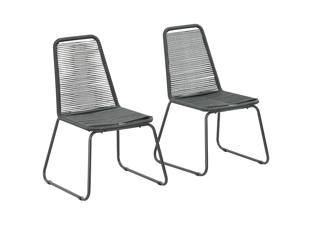 Gartenstühle 2 Stk. Poly Rattan Schwarz