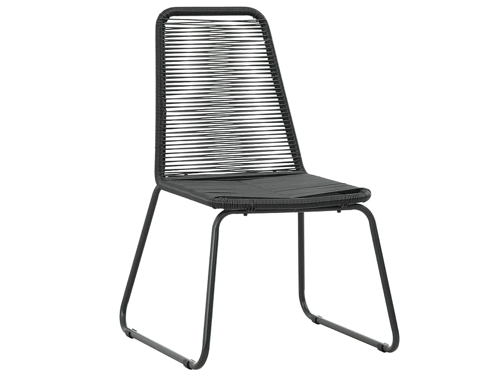 Gartenstühle 2 Stk. Poly Rattan Schwarz
