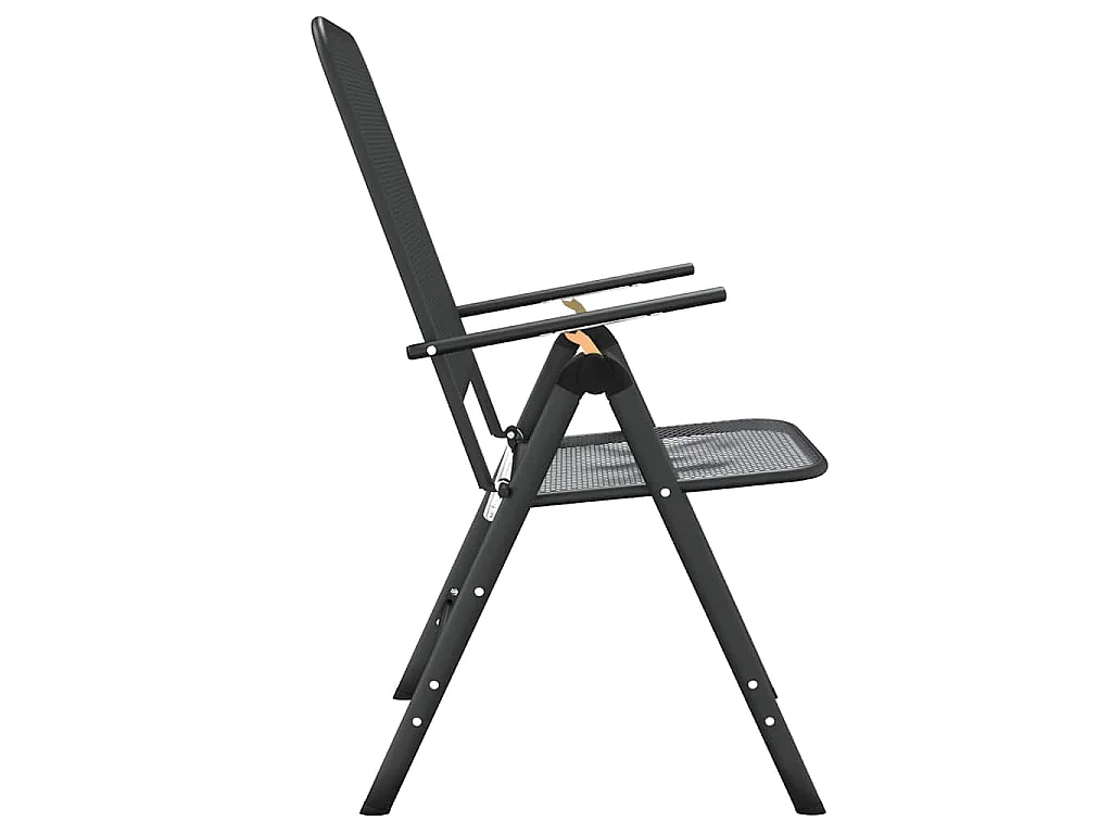 Chaises pliantes, lot de 2, en maille métallique déployée anthracite