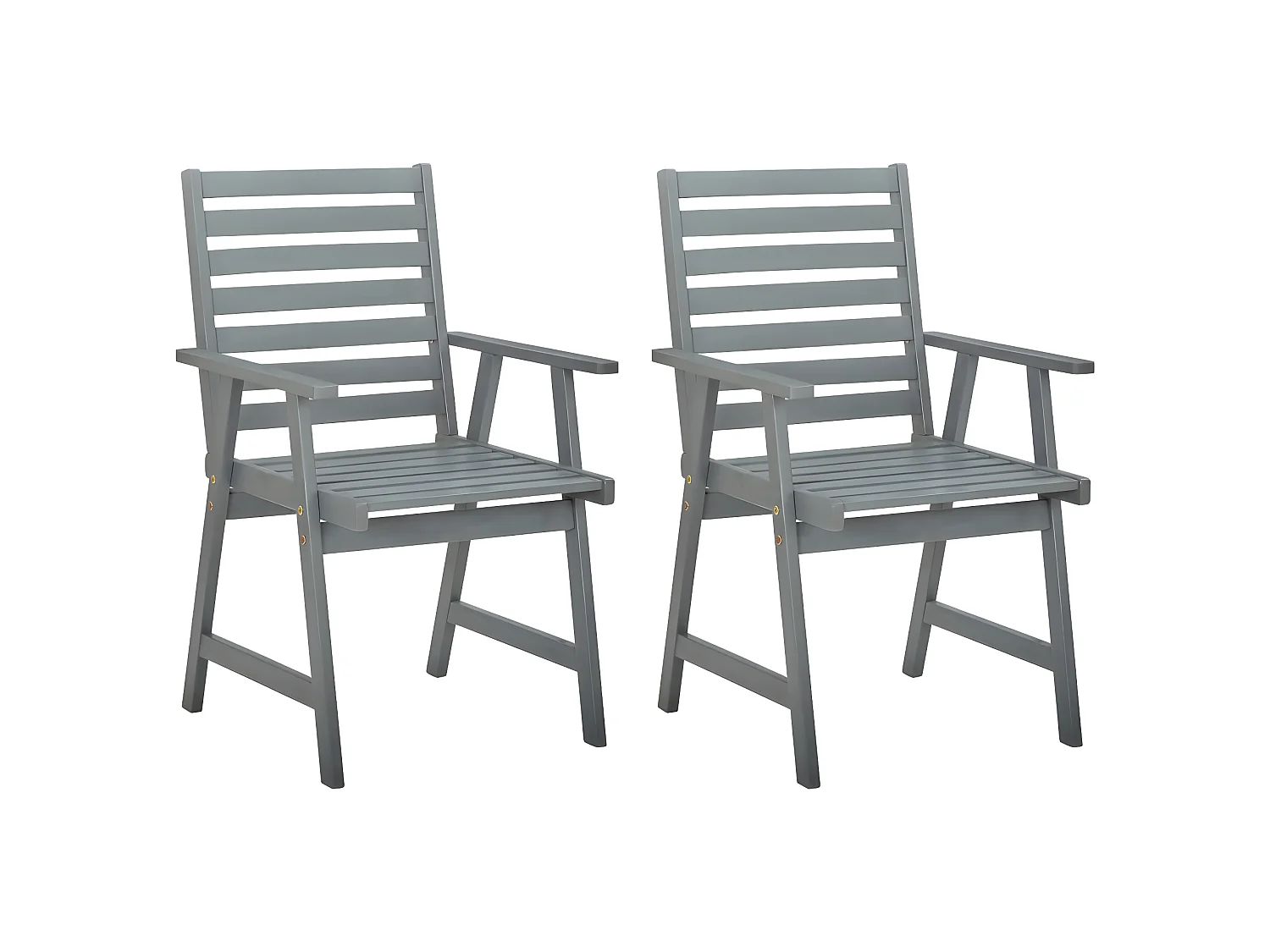 Chaises à manger d'extérieur lot de 2 et coussins Acacia massif