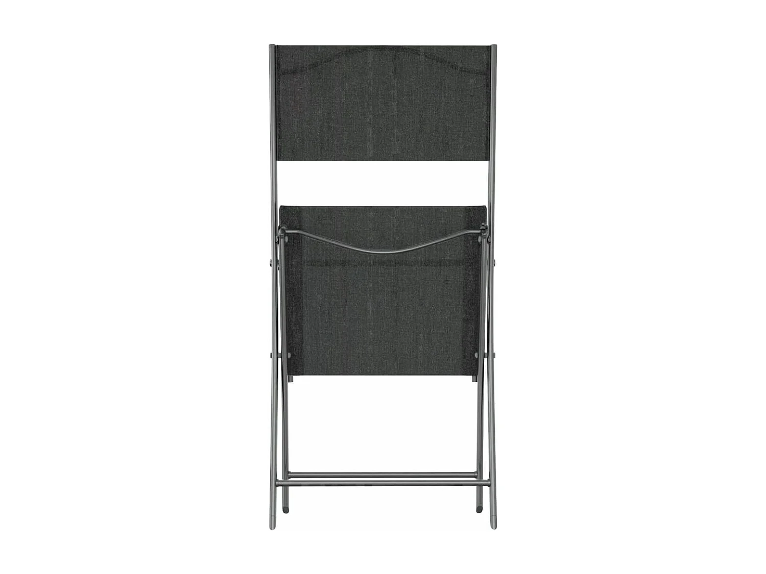 Chaises d'extérieur pliables lot de 2 Noir Acier et textilène