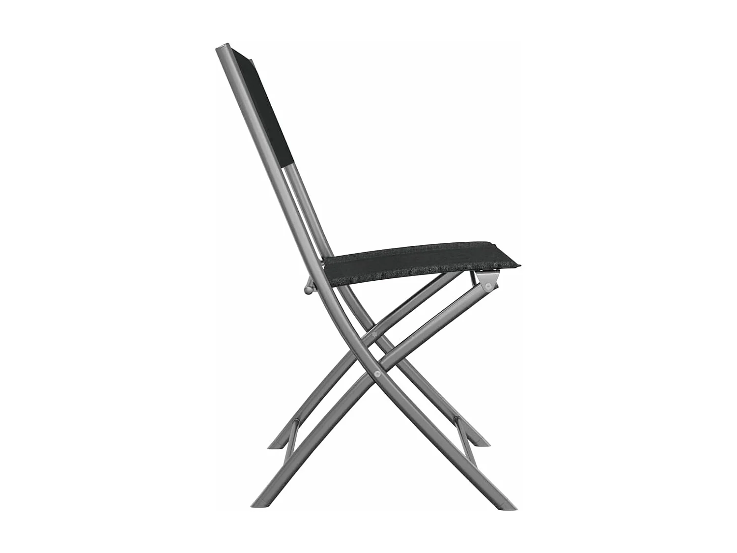 Klappbare Gartenstühle 2 Stk. Schwarz Stahl und Textilene