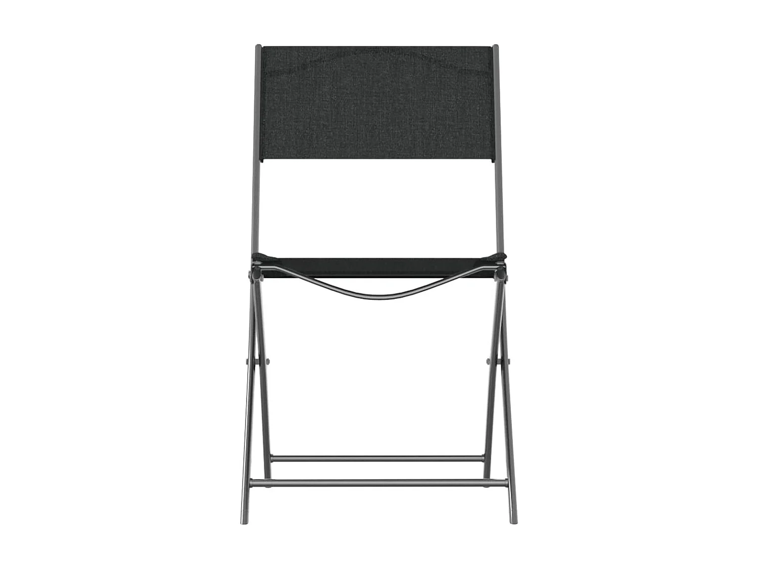 Tuinstoelen inklapbaar 2 st staal en textileen zwart