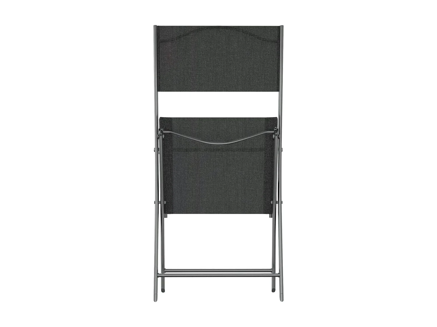 Tuinstoelen inklapbaar 2 st staal en textileen zwart