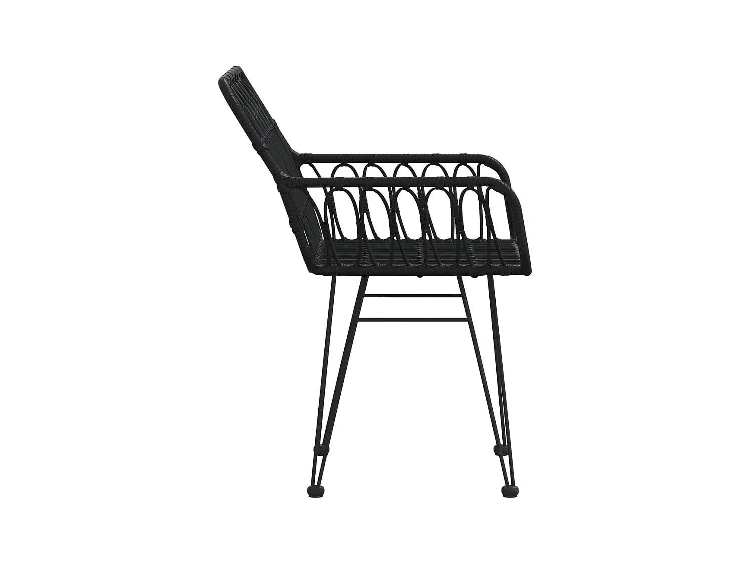 Tuinstoelen 2 st met armleuning 56x64x80 cm PE-rattan zwart