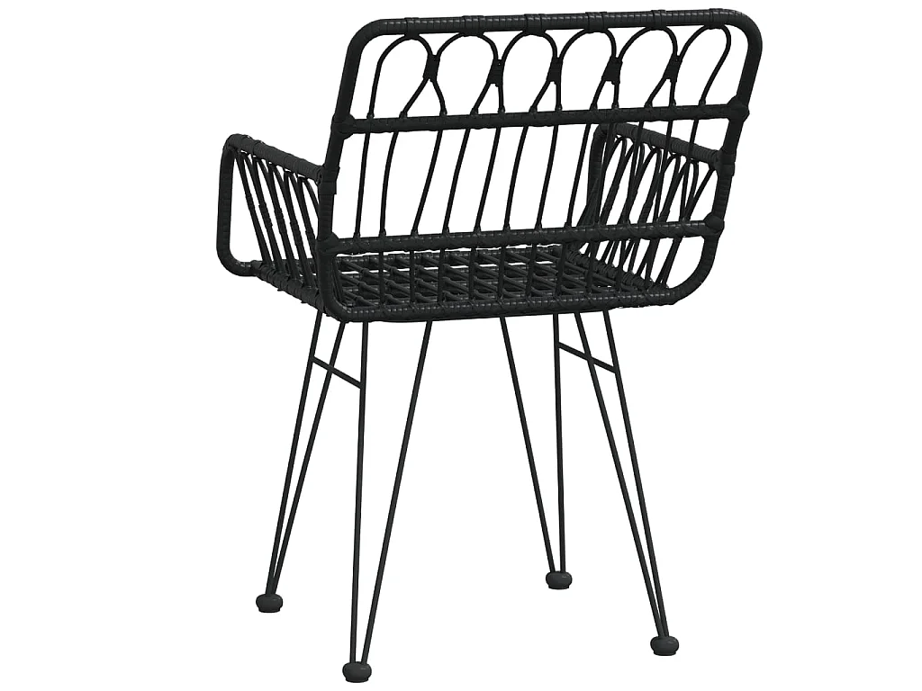 Sedie da Giardino 2pz con Braccioli Nero 56x64x80 cm Rattan PE