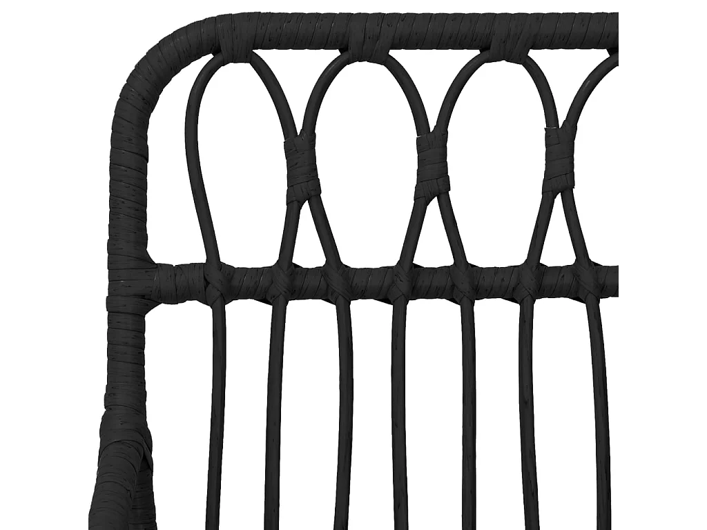 Sedie da Giardino 2pz con Braccioli Nero 56x64x80 cm Rattan PE